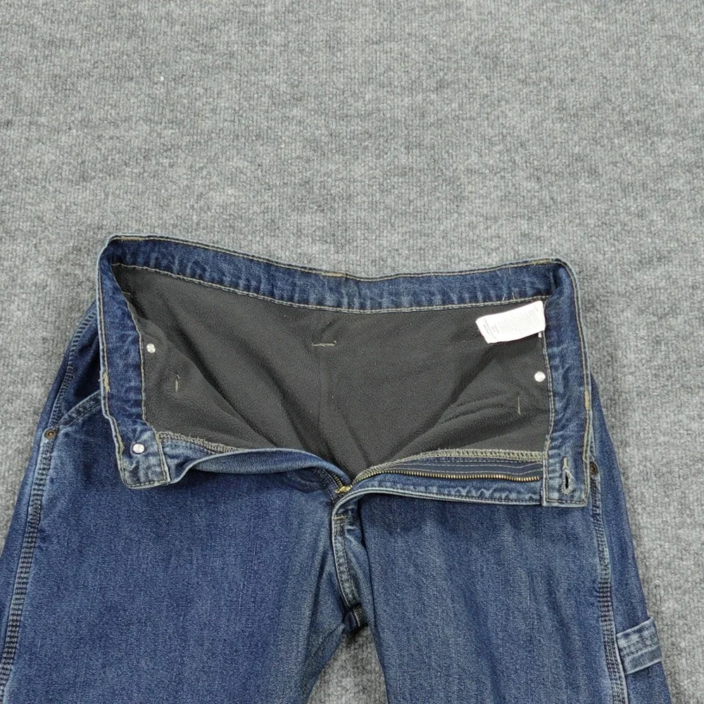 Wrangler Jeans Mens 32x32 Blue Straight‎ Relaxed Lined Insulated Denim Pockets